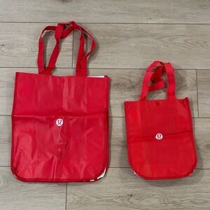 lululemon athletica Vibrant Red Tote Bag Duo